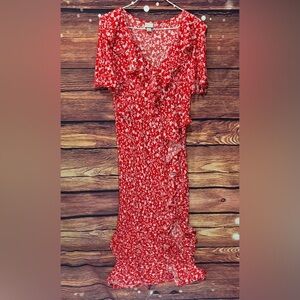 a new day  Floral Scarlet Dress